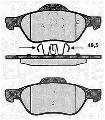 Magneti Marelli Bremsbelagsatz, Scheibenbremse [Hersteller-Nr. 363916060572] für Renault