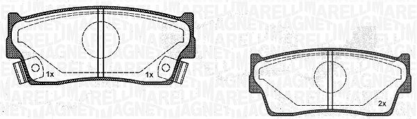 Magneti Marelli Bremsbelagsatz, Scheibenbremse [Hersteller-Nr. 363916060799] für Honda