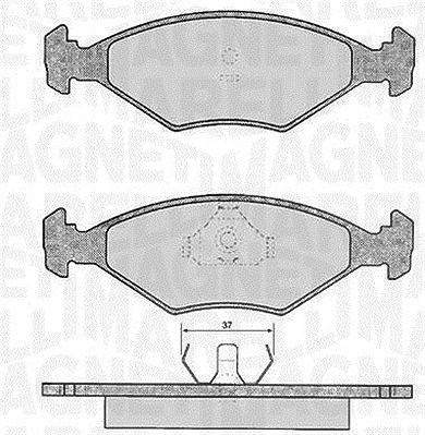 Magneti Marelli Bremsbelagsatz, Scheibenbremse [Hersteller-Nr. 363916060807] für Innocenti, Fiat