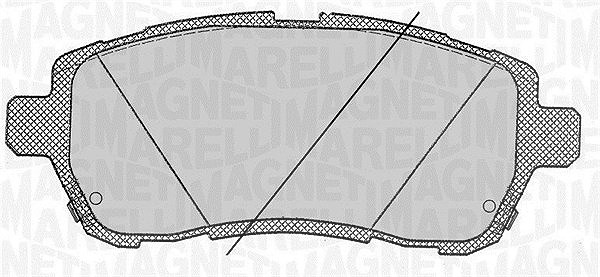 Magneti Marelli Bremsbelagsatz, Scheibenbremse [Hersteller-Nr. 363916060818] für Subaru, Ford, Mazda, Suzuki, Daihatsu
