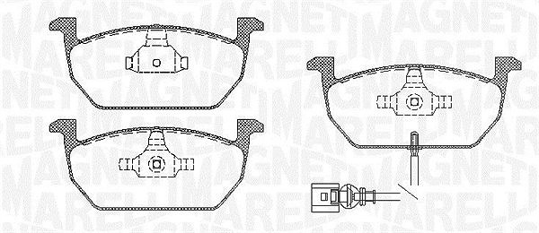 Magneti Marelli Bremsbeläge vorne (Satz) [Hersteller-Nr. 363916060819] für Audi, Seat, VW, Skoda