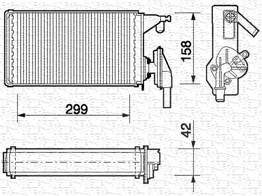 Magneti Marelli Wärmetauscher, Innenraumheizung [Hersteller-Nr. 350218063000] für Fiat, Citroën, Peugeot, Iveco
