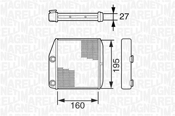 Magneti Marelli Wärmetauscher, Innenraumheizung [Hersteller-Nr. 350218227000] für Fiat, Opel, Peugeot, Vauxhall, Abarth