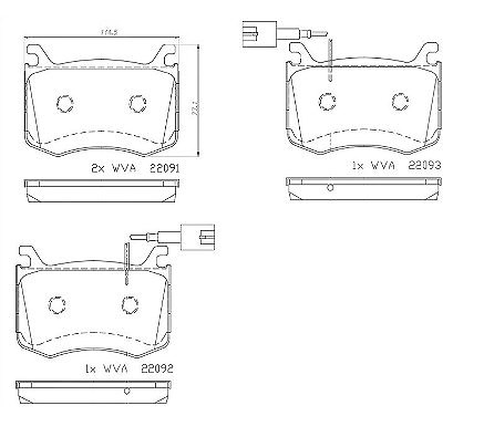 Brembo Bremsbelagsatz, Scheibenbremse [Hersteller-Nr. P23183] für Alfa Romeo