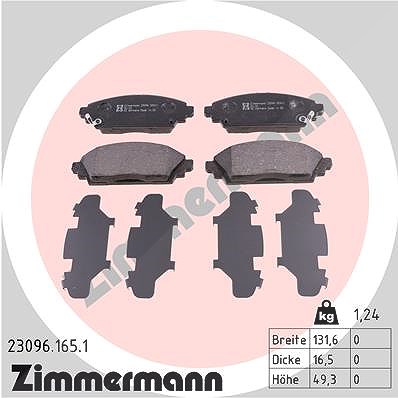 Zimmermann Bremsbelagsatz, Scheibenbremse [Hersteller-Nr. 23096.165.1] für Honda