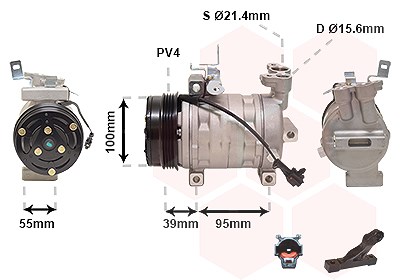 Van Wezel Kompressor, Klimaanlage [Hersteller-Nr. 5100K085] für Subaru