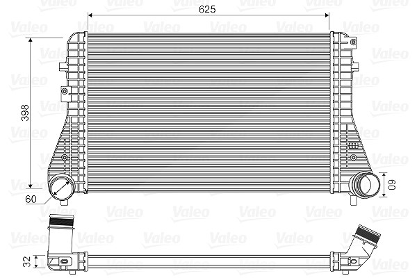 Valeo Ladeluftkühler [Hersteller-Nr. 818339] für VW, Seat, Audi