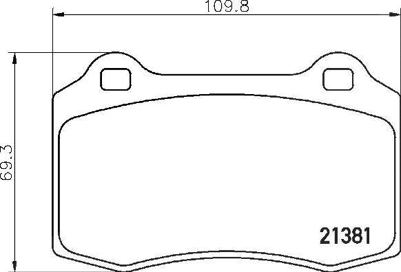 Brembo Bremsbelagsatz Hinterachse [Hersteller-Nr. P36020] für Volvo, Peugeot, Jaguar, Daimler, Citroën, Seat, Ds