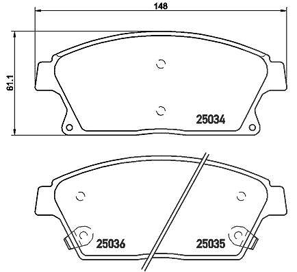 Brembo Bremsbelagsatz, Scheibenbremse [Hersteller-Nr. P59077X] für Buick, Cadillac, Chevrolet, Opel, Vauxhall