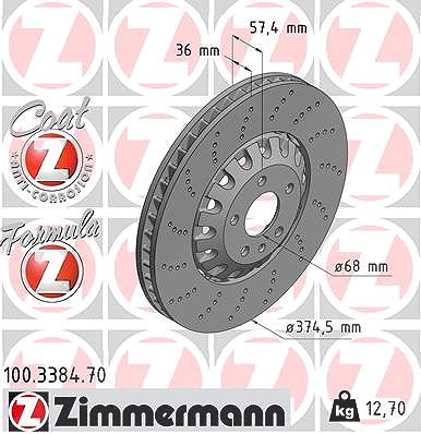 Zimmermann Bremsscheibe [Hersteller-Nr. 100.3384.70] für Audi