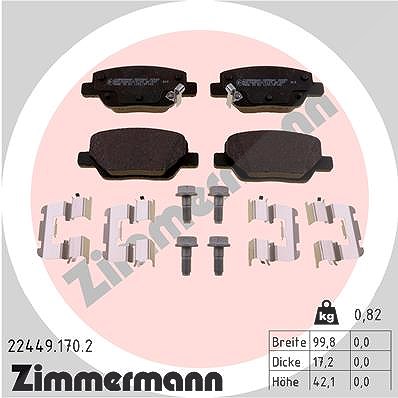 Zimmermann Bremsbeläge hinten (Satz) [Hersteller-Nr. 22449.170.2] für Fiat