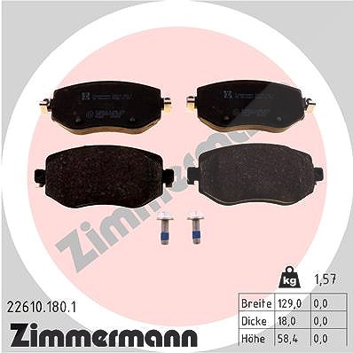 Zimmermann Bremsbelagsatz, Scheibenbremse [Hersteller-Nr. 22610.180.1] für Renault
