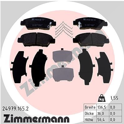 Zimmermann Bremsbelagsatz, Scheibenbremse [Hersteller-Nr. 24979.165.2] für Honda