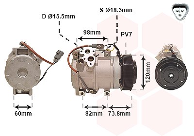 Van Wezel Kompressor, Klimaanlage [Hersteller-Nr. 5300K726] für Toyota