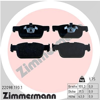 Zimmermann Bremsbeläge vorne (Satz) [Hersteller-Nr. 22098.170.1] für Volvo