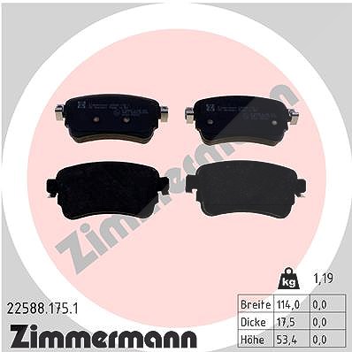 Zimmermann Bremsbelagsatz, Scheibenbremse [Hersteller-Nr. 22588.175.1] für Peugeot, Citroën, Opel, Toyota, Fiat