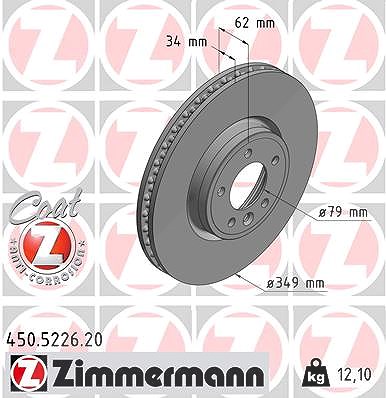 Zimmermann Bremsscheibe [Hersteller-Nr. 450.5226.20] für Land Rover