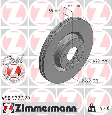 Zimmermann Bremsscheibe [Hersteller-Nr. 450.5227.20] für Land Rover