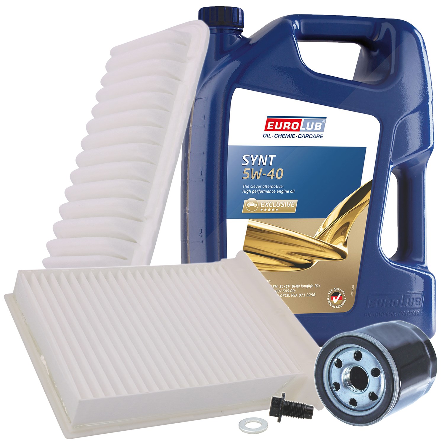 Bestprice Inspektionspaket Filtersatz SET A + 5l ÖL [Hersteller-Nr. 10493656] für Citroën, Peugeot