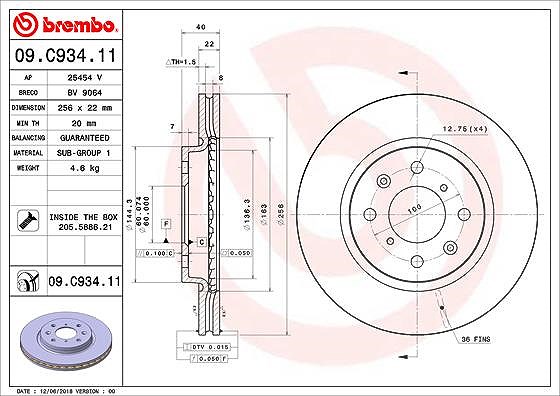 Brembo Bremsscheibe [Hersteller-Nr. 09.C934.11] für Suzuki