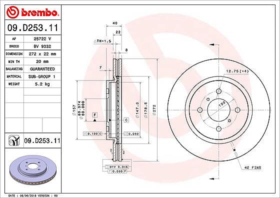 Brembo Bremsscheibe [Hersteller-Nr. 09.D253.11] für Suzuki