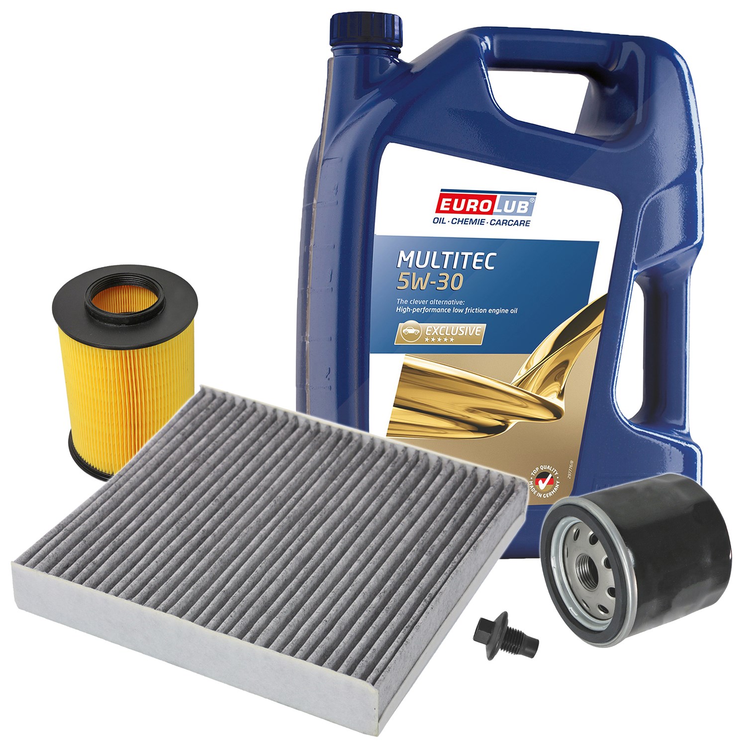Bestprice Inspektionspaket Filtersatz SET A + 5l ÖL [Hersteller-Nr. 10493668] für Volvo, Ford
