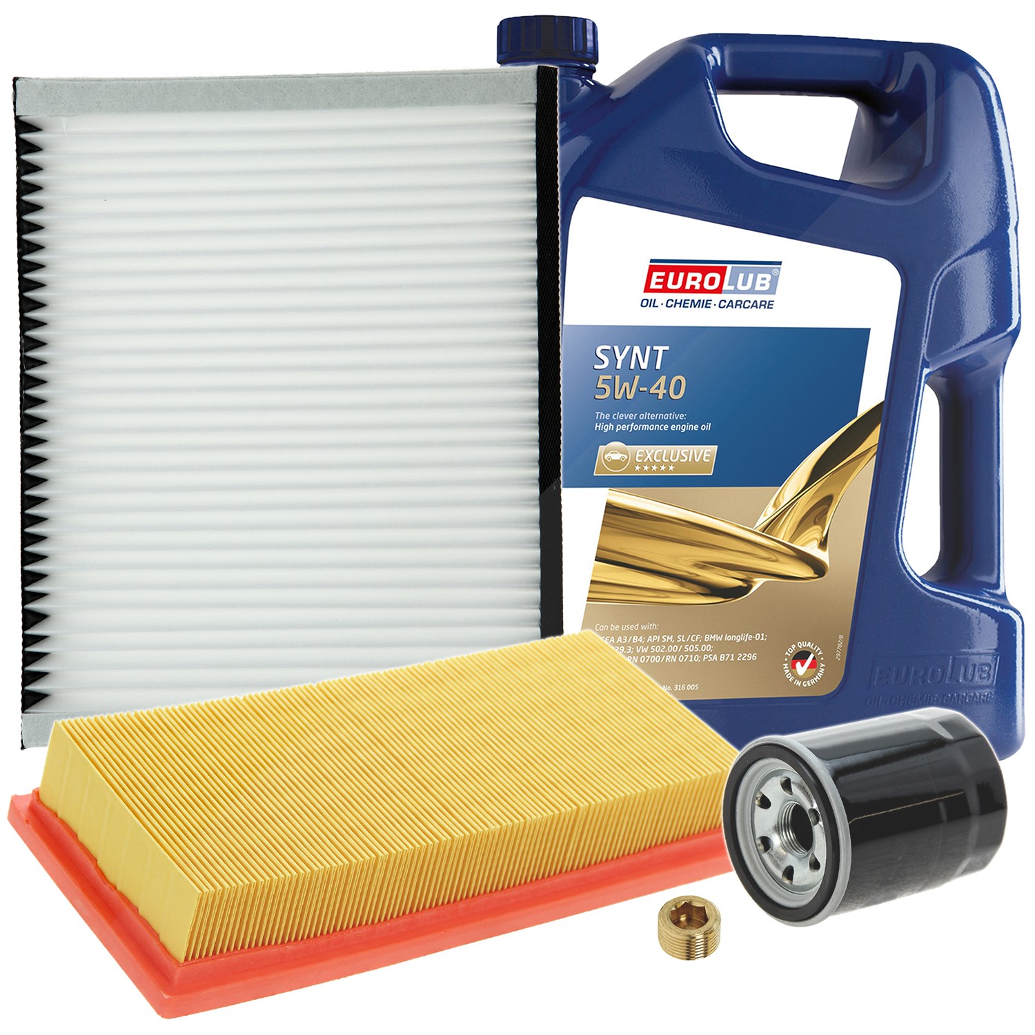 Bestprice Inspektionspaket Filtersatz SET A + 5l ÖL [Hersteller-Nr. 10493675] für Fiat