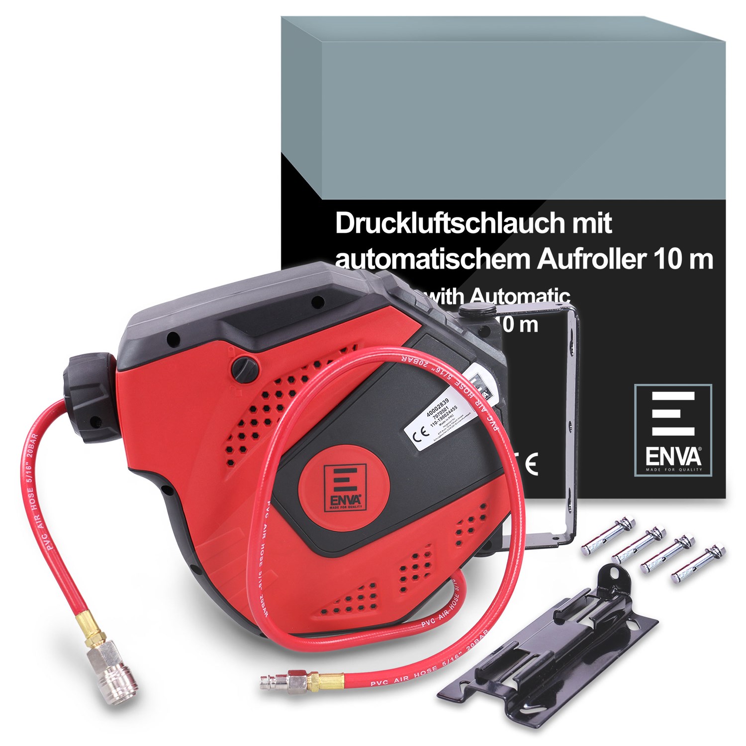 Enva Druckluftschlauch mit automatischen Aufroller - 10 m [Hersteller-Nr. 40002839]