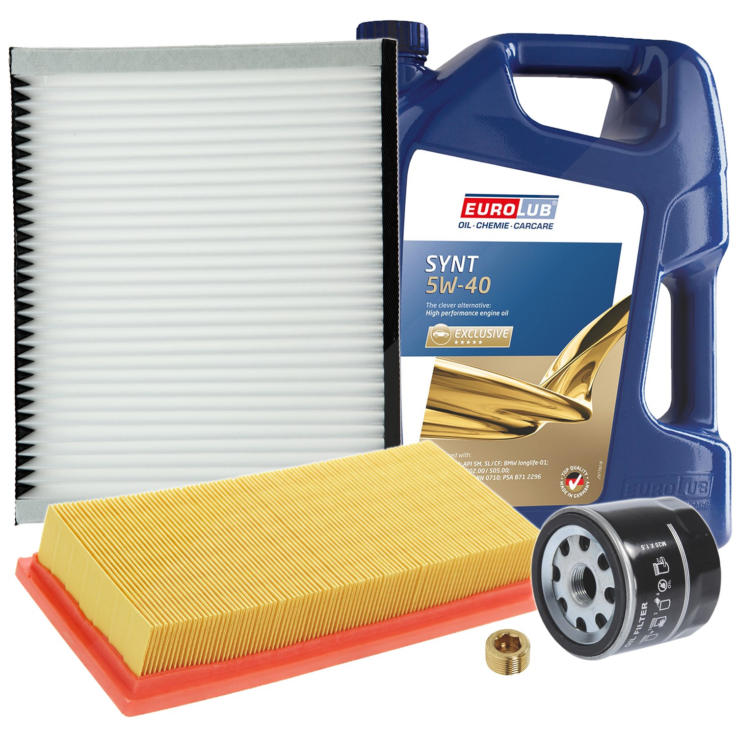Bestprice Inspektionspaket Filtersatz SET A + 5l ÖL [Hersteller-Nr. 10493677] für Fiat