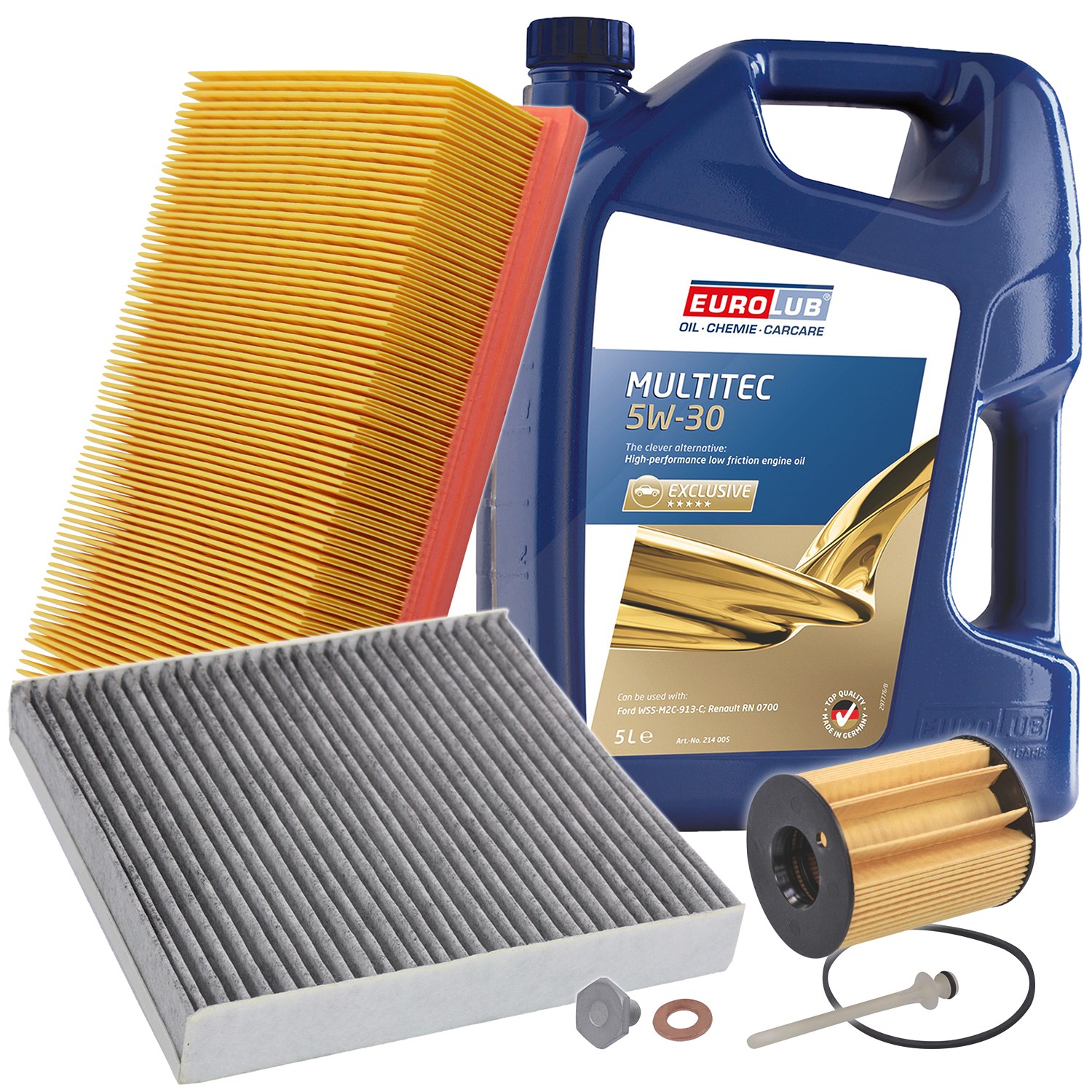 Bestprice Inspektionspaket Filtersatz SET A + 5l ÖL [Hersteller-Nr. 10493678] für Ford, Volvo