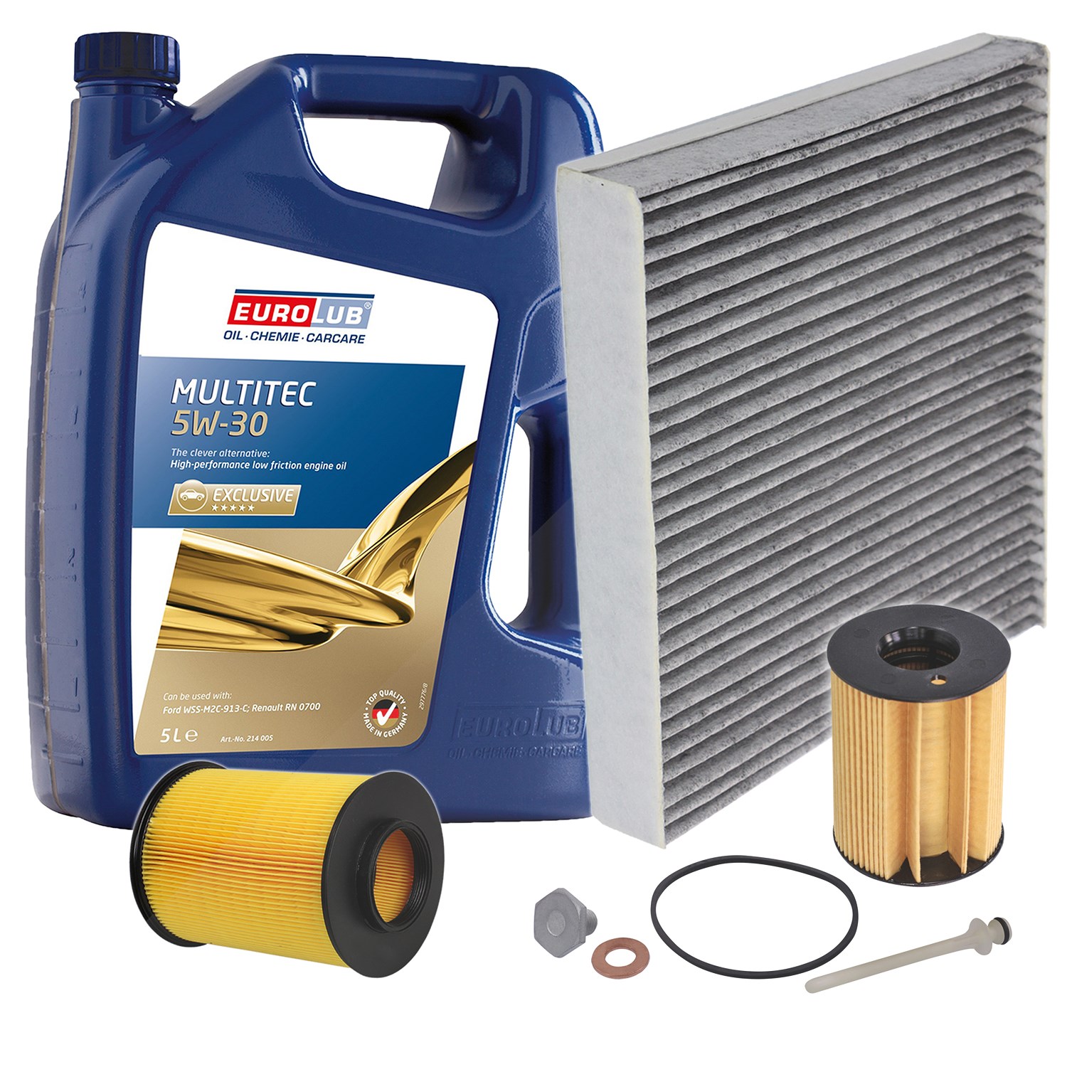 Bestprice Inspektionspaket Filtersatz SET A + 5l ÖL [Hersteller-Nr. 10493679] für Ford, Volvo