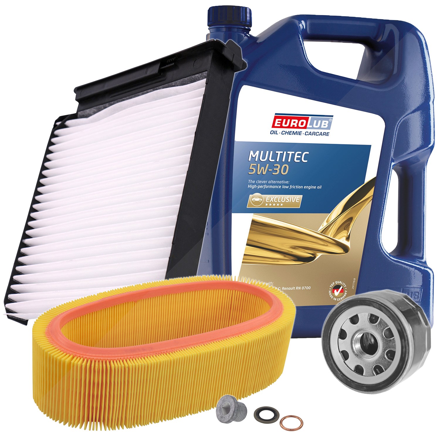 Bestprice Inspektionspaket Filtersatz SET A + 5l ÖL [Hersteller-Nr. 10493691] für Renault, Dacia