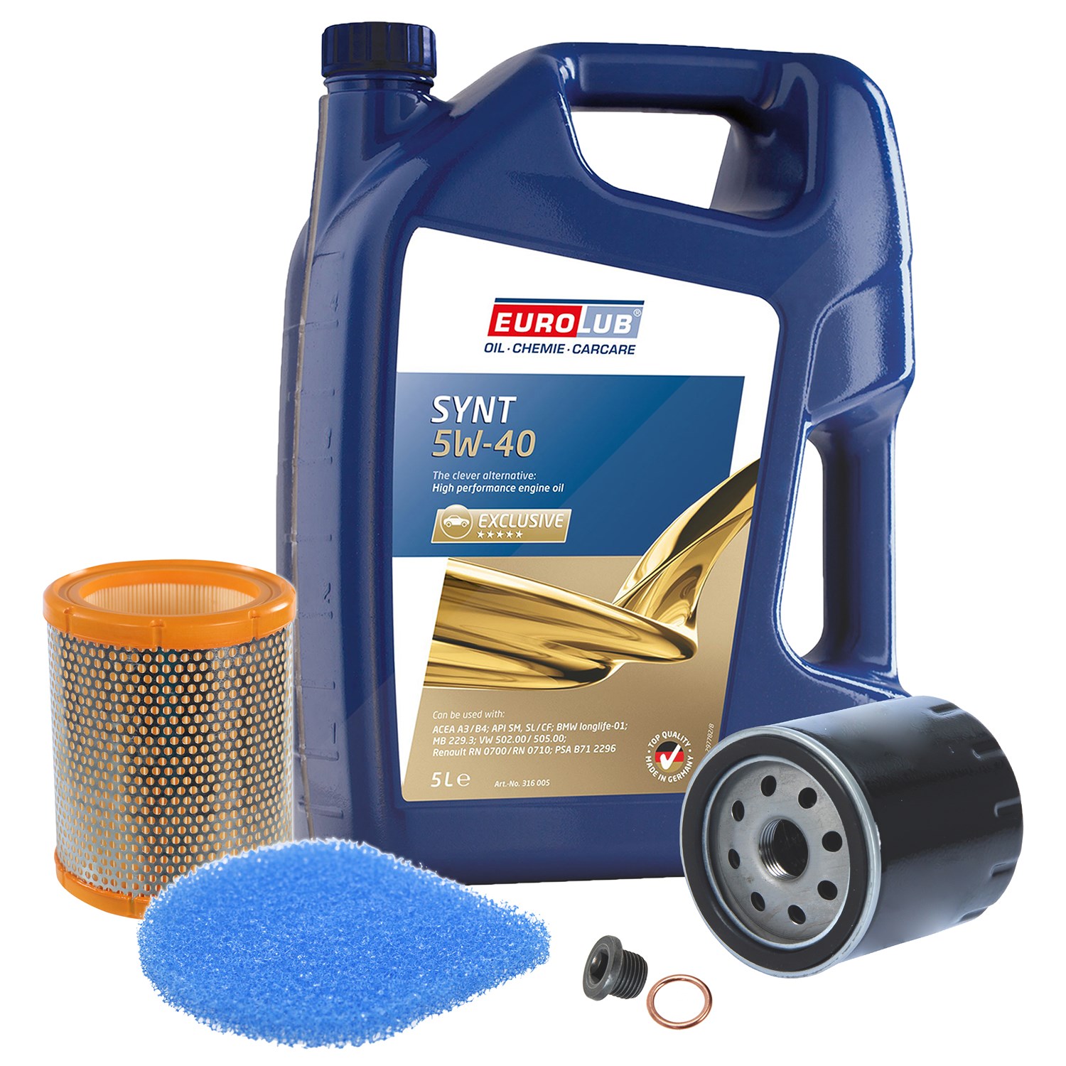 Bestprice Inspektionspaket Filtersatz SET A + 5l ÖL [Hersteller-Nr. 10493695] für Peugeot, Citroën