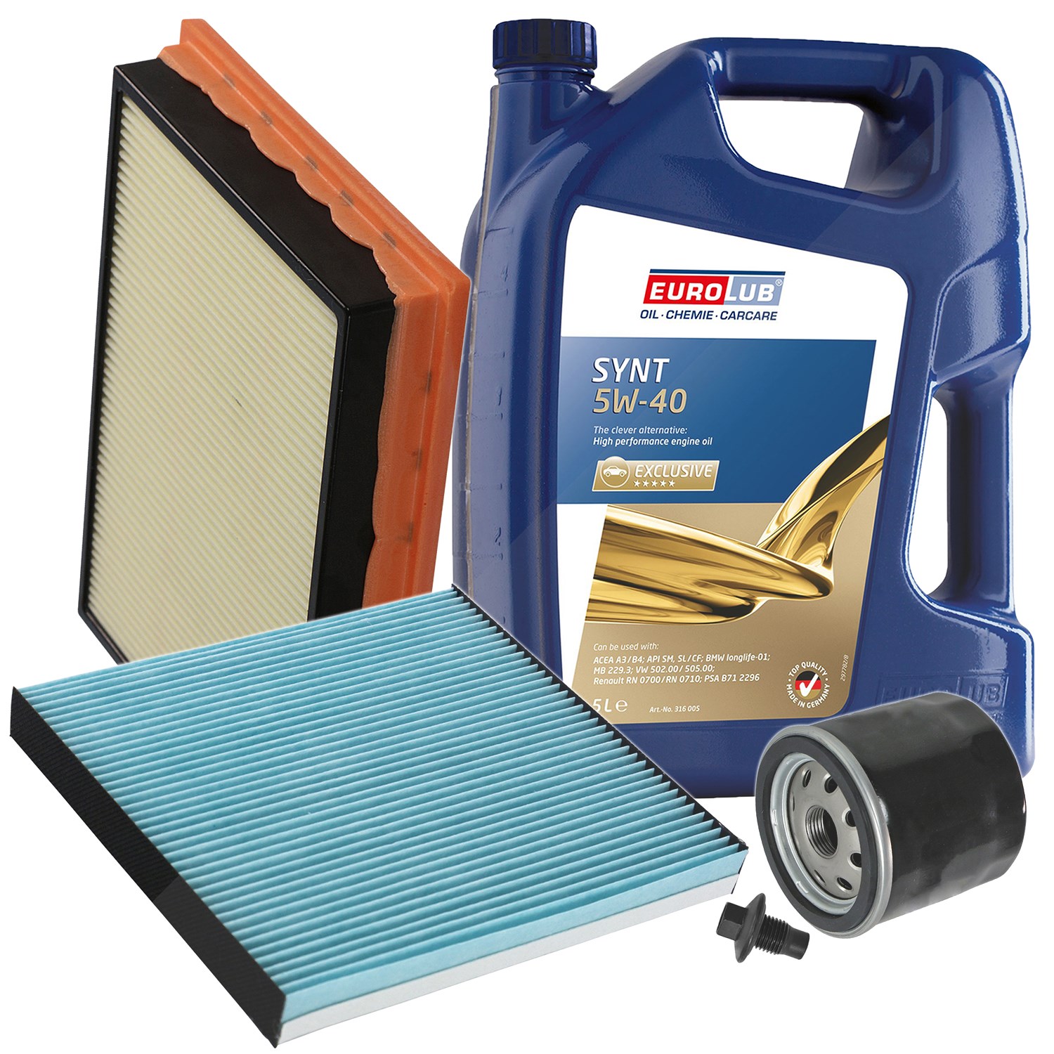 Bestprice Inspektionspaket Filtersatz SET A + 5l ÖL [Hersteller-Nr. 10493699] für Mazda