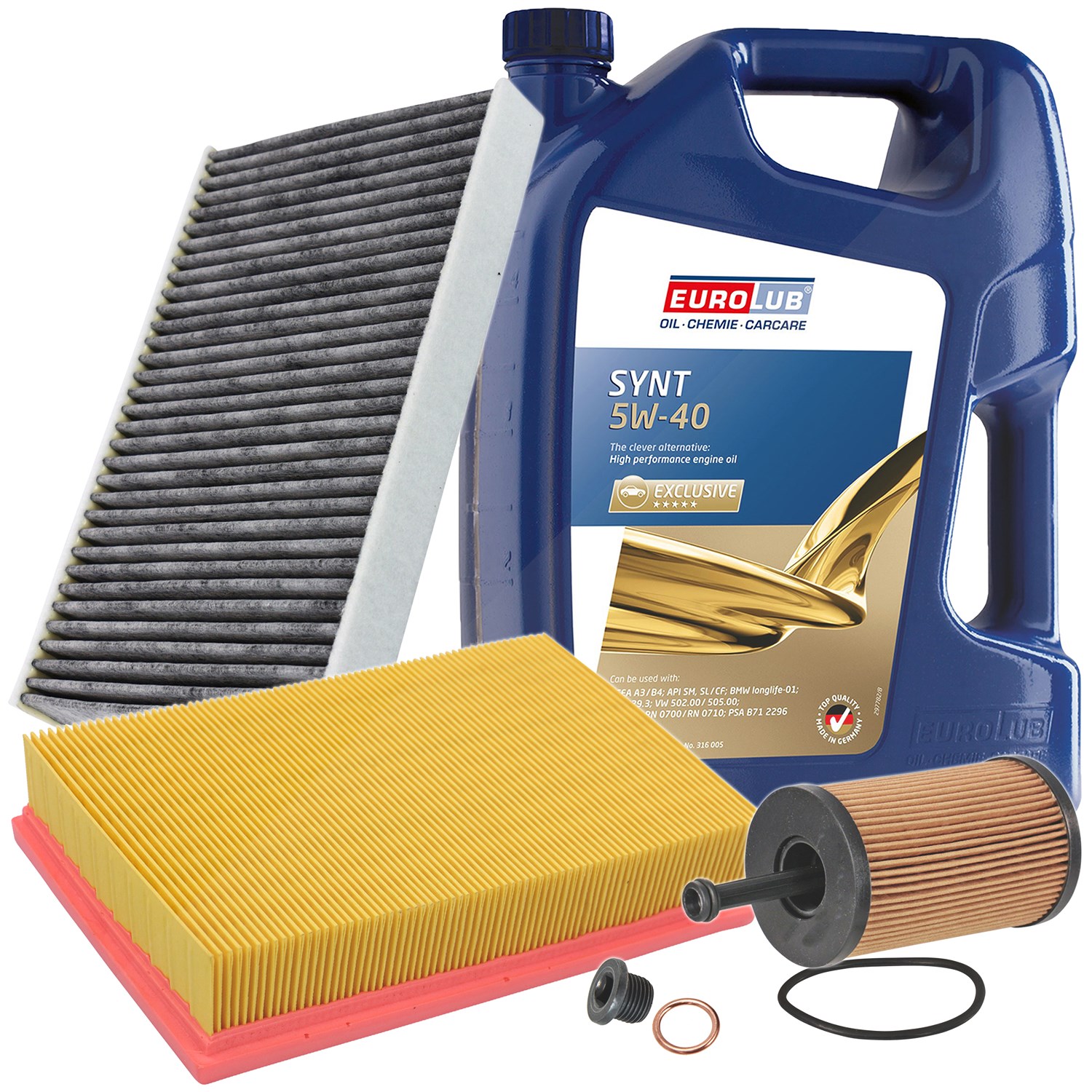 Bestprice Inspektionspaket Filtersatz SET A + 5l ÖL [Hersteller-Nr. 10493701] für Peugeot