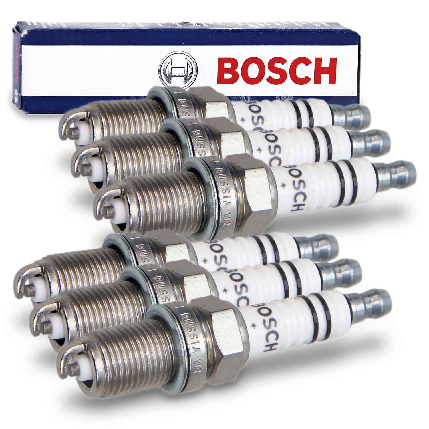 Bosch 6x Zündkerze [Hersteller-Nr. 0242240593] für Toyota, Daimler, Mitsubishi, Volvo, Hobbycar, Holden, Vauxhall, Renault, Dacia, Porsche, Rover, Rel