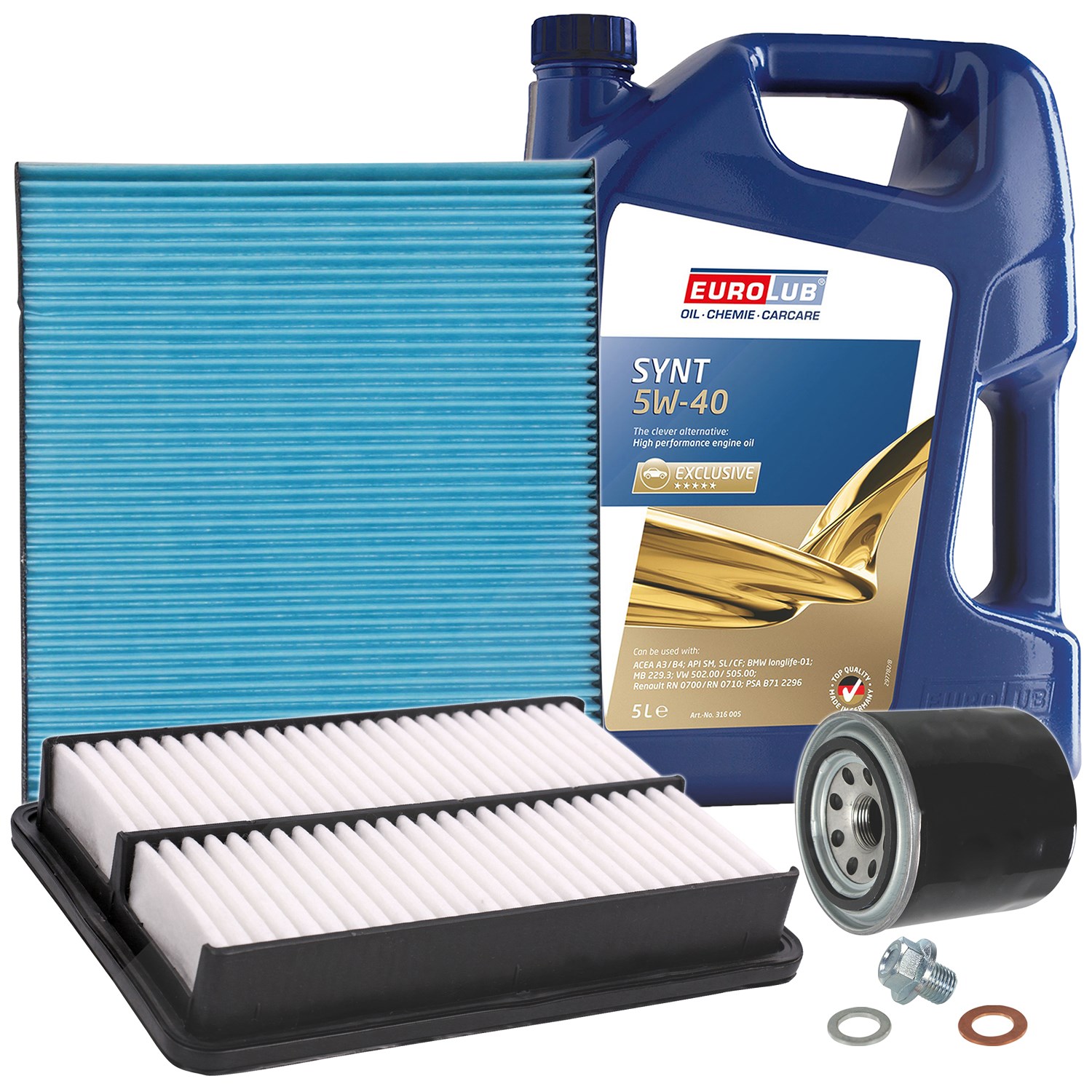 Bestprice Inspektionspaket Filtersatz SET A + 5l ÖL [Hersteller-Nr. 10493704] für Hyundai
