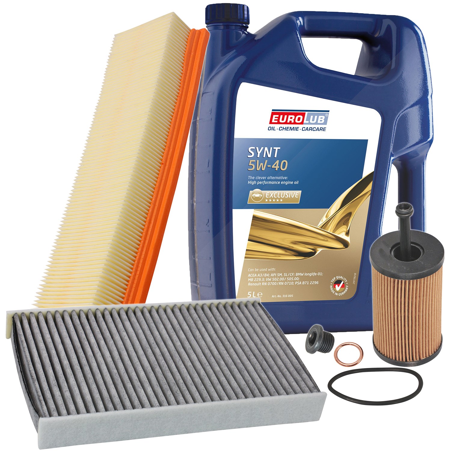 Bestprice Inspektionspaket Filtersatz SET A + 5l ÖL [Hersteller-Nr. 10493709] für Citroën