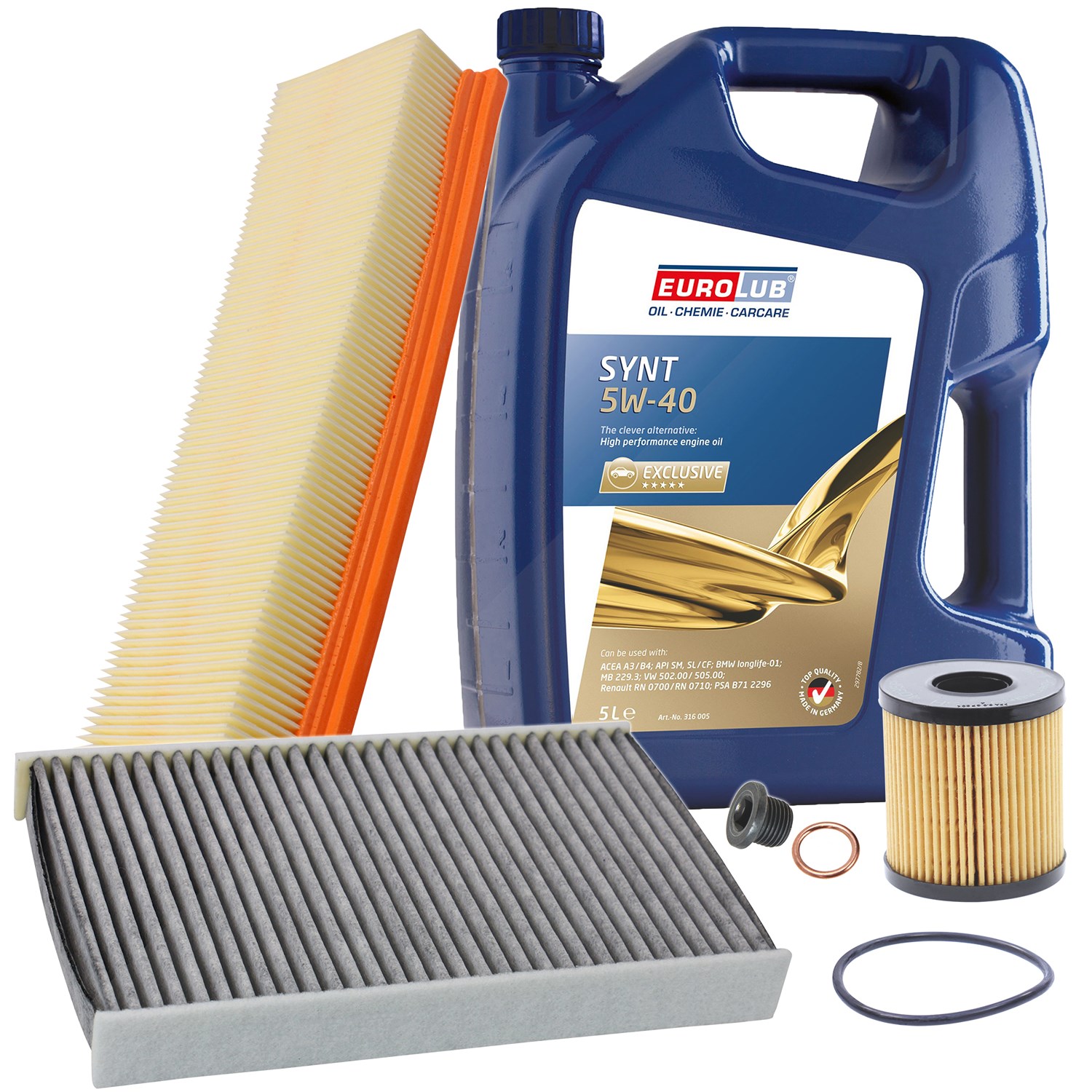 Bestprice Inspektionspaket Filtersatz SET A + 5l ÖL [Hersteller-Nr. 10493710] für Citroën, Peugeot