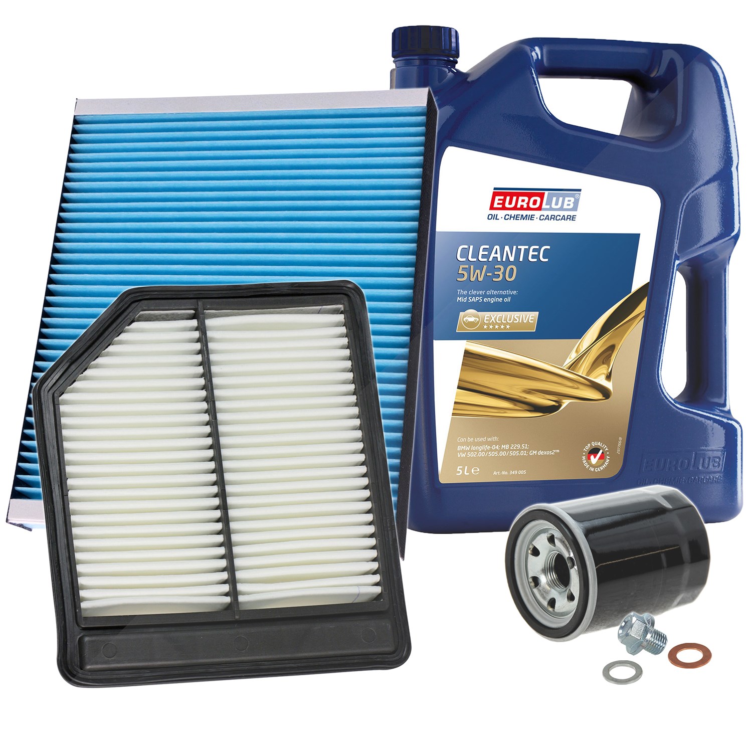 Bestprice Inspektionspaket Filtersatz SET A + 5l ÖL [Hersteller-Nr. 10493712] für Honda