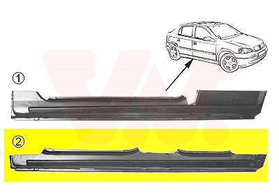 Van Wezel Einstiegblech, 4-Türig, 5-Türig [Hersteller-Nr. 3742103] für Opel