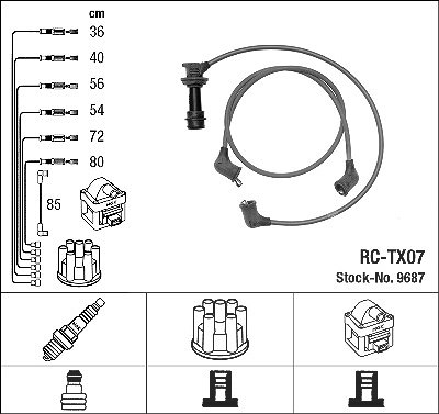 Ngk Zündleitungssatz [Hersteller-Nr. 9687] für Toyota