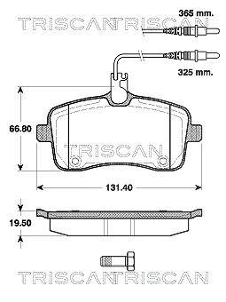 Triscan Bremsbelagsatz, Scheibenbremse [Hersteller-Nr. 811028035] für Peugeot