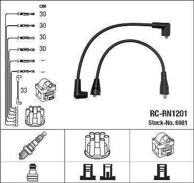 Ngk Zündleitungssatz [Hersteller-Nr. 6981] für Renault, Ldv