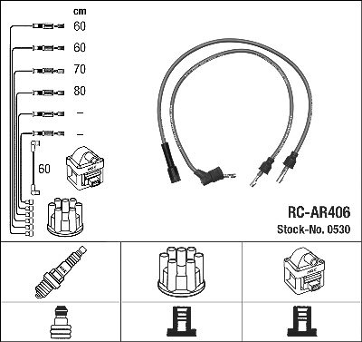 Ngk Zündleitungssatz [Hersteller-Nr. 0530] für Alfa Romeo