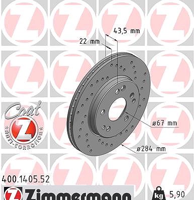 Zimmermann Bremsscheibe [Hersteller-Nr. 400.1405.52] für Mercedes-Benz