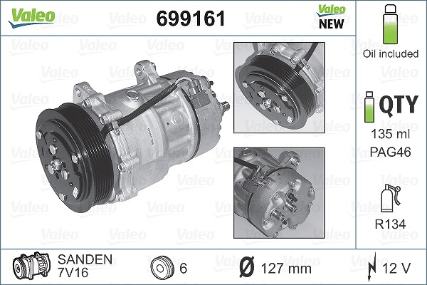 Valeo Kompressor, Klimaanlage [Hersteller-Nr. 699161] für VW