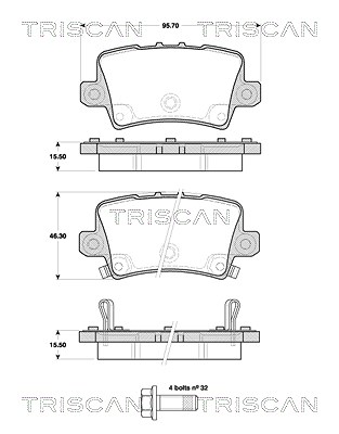 Triscan Bremsbelagsatz, Scheibenbremse [Hersteller-Nr. 811040012] für Honda