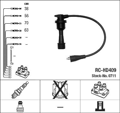 Ngk Zündleitungssatz [Hersteller-Nr. 0711] für Hyundai