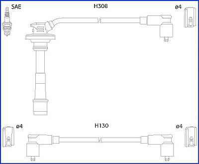 Hüco Zündleitungssatz [Hersteller-Nr. 134562] für Toyota